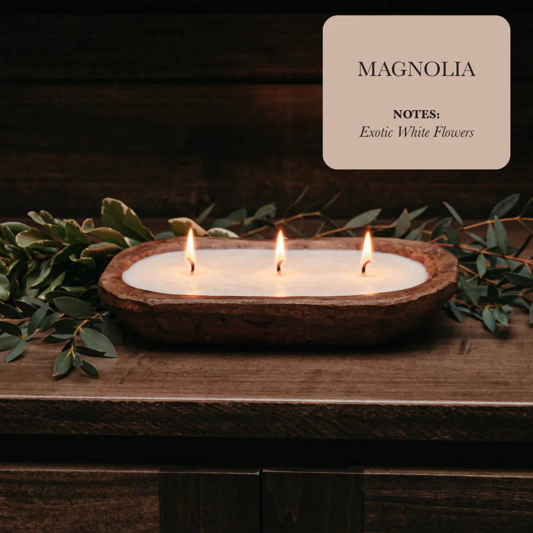 3-Wick Dough Bowl Soy Candle - Magnolia