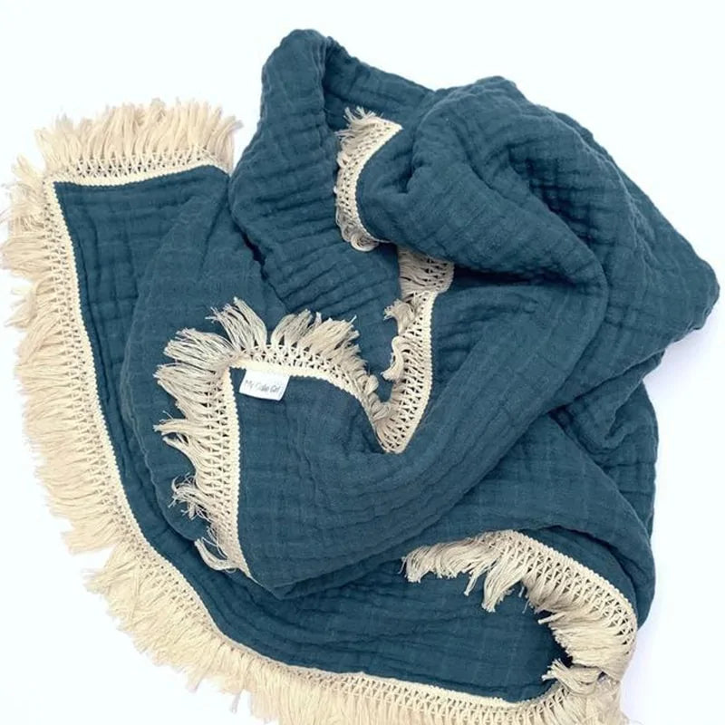 Organic Cotton Baby Blankets with Tassels