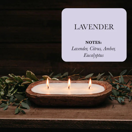 3-Wick Dough Bowl Soy Candle - Lavender