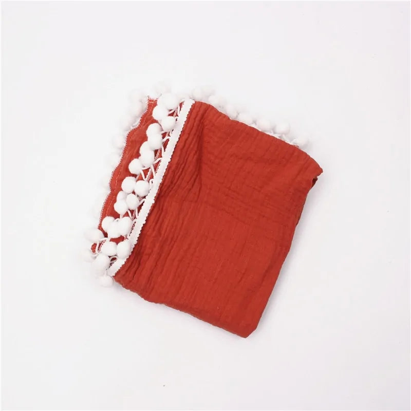 Organic Cotton Baby Blankets with Tassels