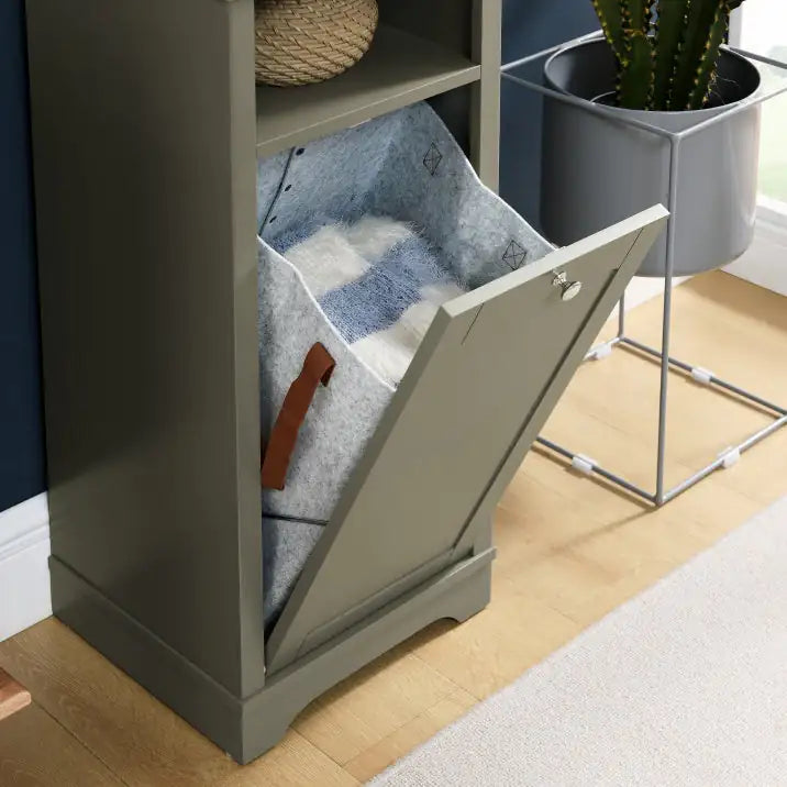 Storage Cupboard with Pull-Out Laundry Hamper