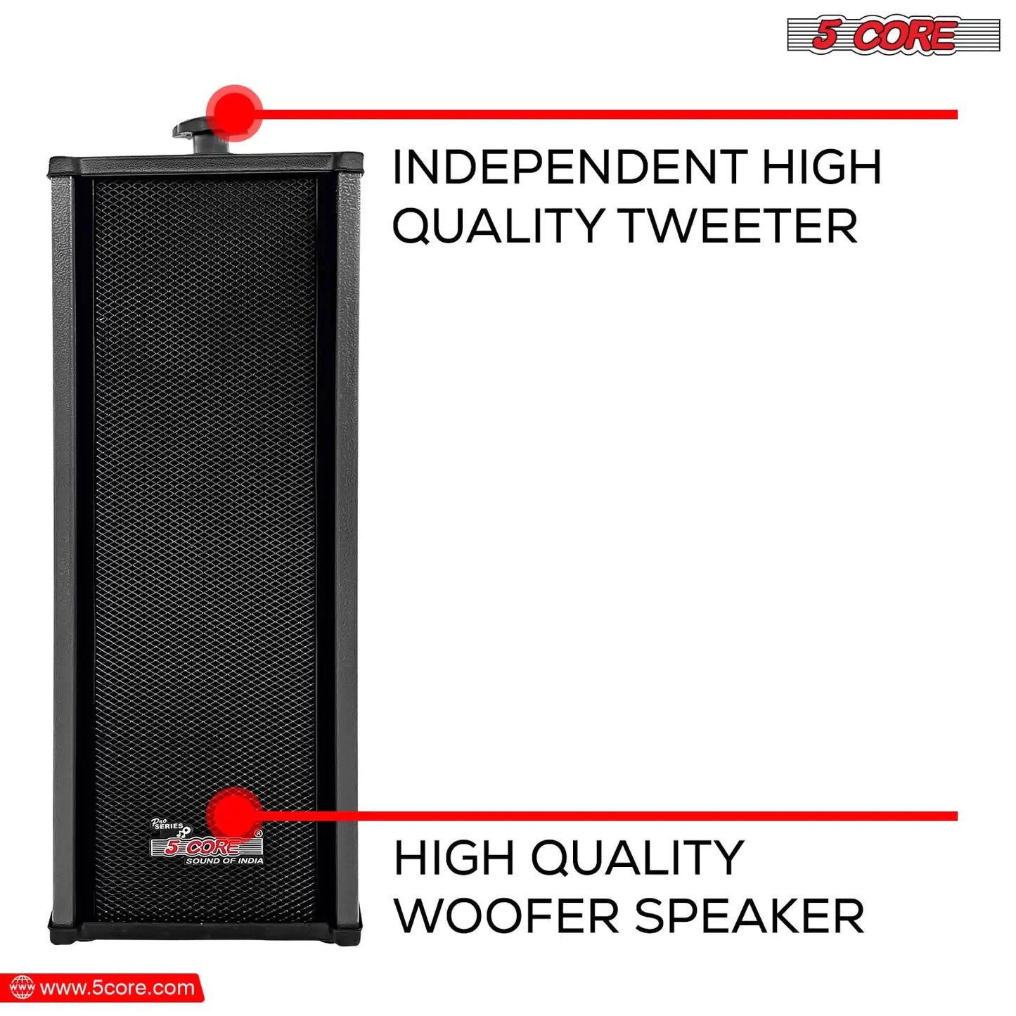 5Core Outdoor Speakers Stereo In Wall 100W Peak Passive Home Audio System