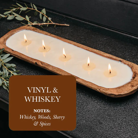 5-Wick Dough Bowl Soy Candle - Vinyl & Whiskey