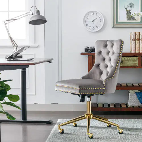 Home Office Chair With Tufted Velvet Buttons