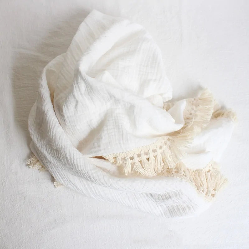 Organic Cotton Baby Blankets with Tassels