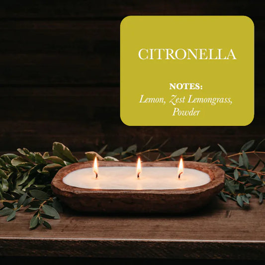 3-Wick Dough Bowl Soy Candle - Citronella