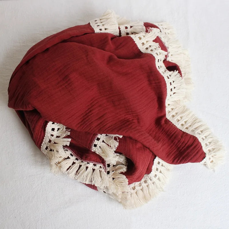 Organic Cotton Baby Blankets with Tassels