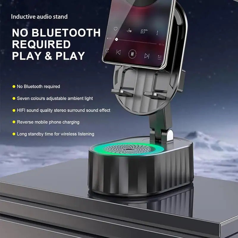 Cell Phone Stand with Wireless Bluetooth Induction Speaker