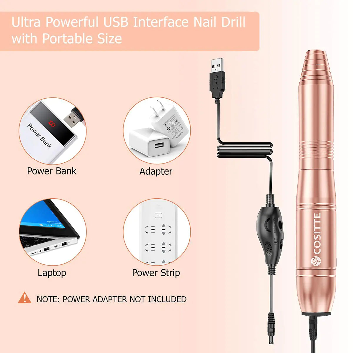 USB Electric Nail Drill Machine for Acrylic Nails