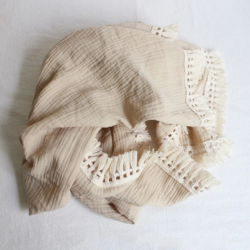 Organic Cotton Baby Blankets with Tassels