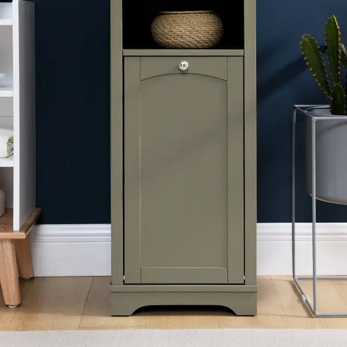 Storage Cupboard with Pull-Out Laundry Hamper