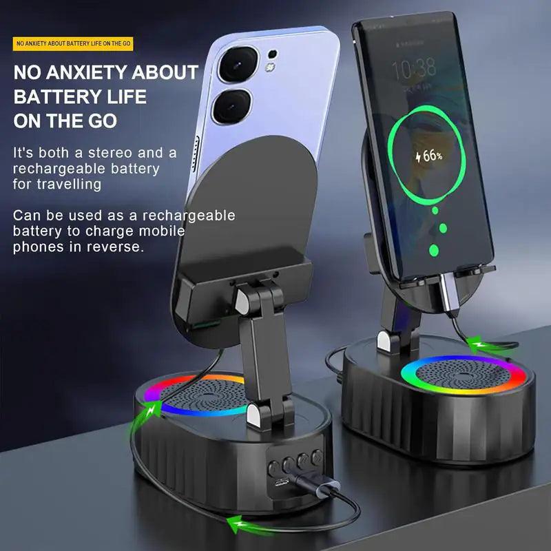 Cell Phone Stand with Wireless Bluetooth Induction Speaker